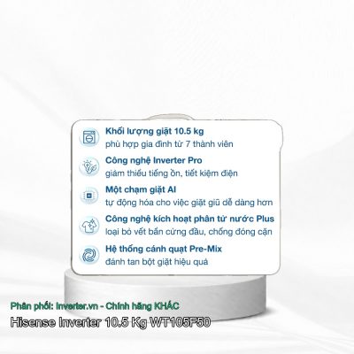 Hisense Inverter 10.5 Kg WT105F50